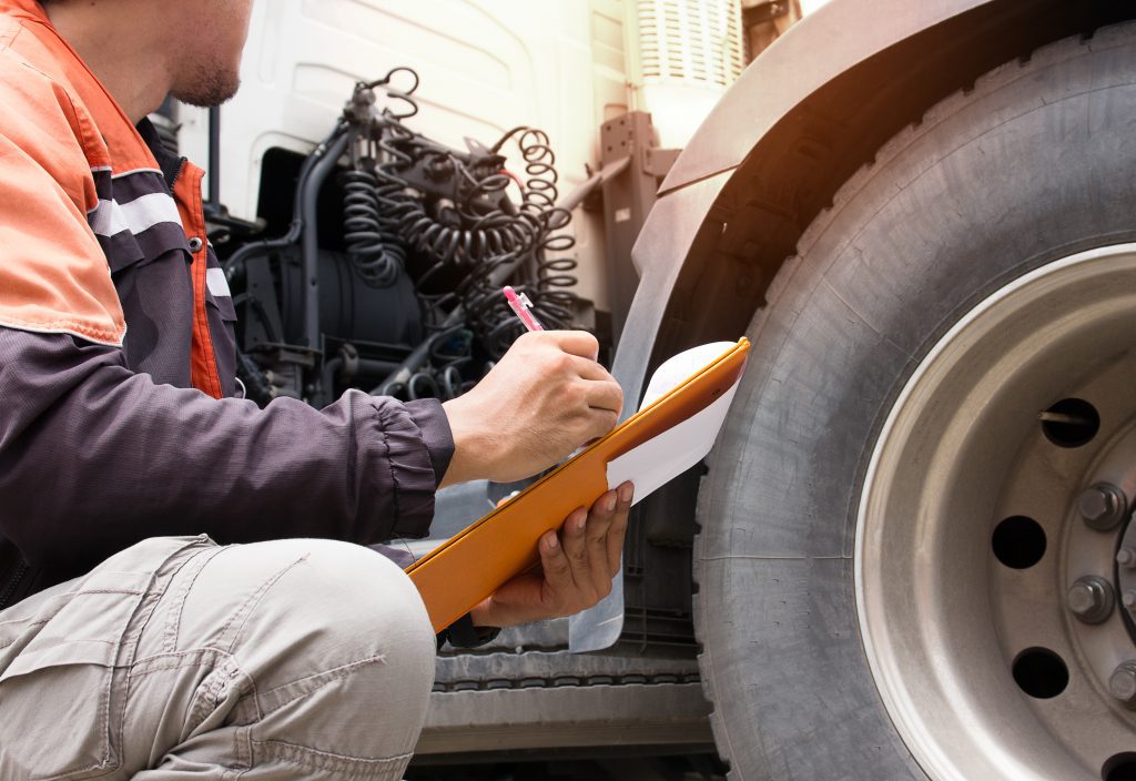 Pre-trip inspection of a truck